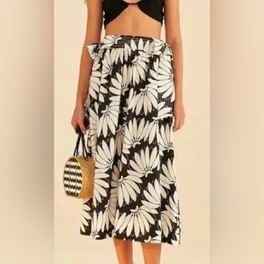 Farm Rio Small Copacabana Midi Skirt with side ties